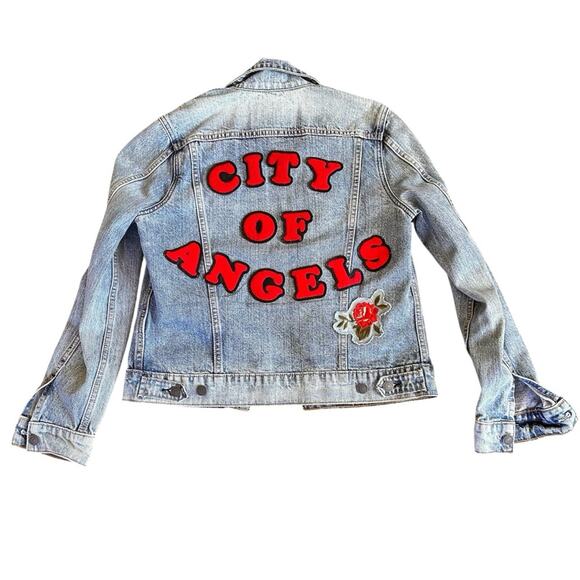 😍2 for $20 Lucky Brand "City of Angels" Denim Jacket - Size Small - Picture 1 of 5